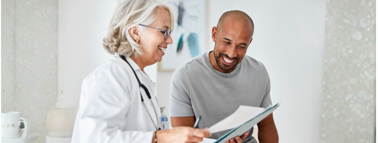 Doctor reviewing results with patient