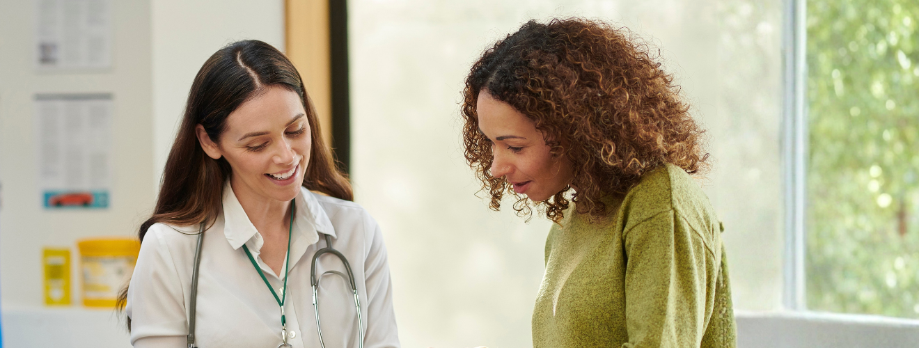 doctor and patient reviewing results