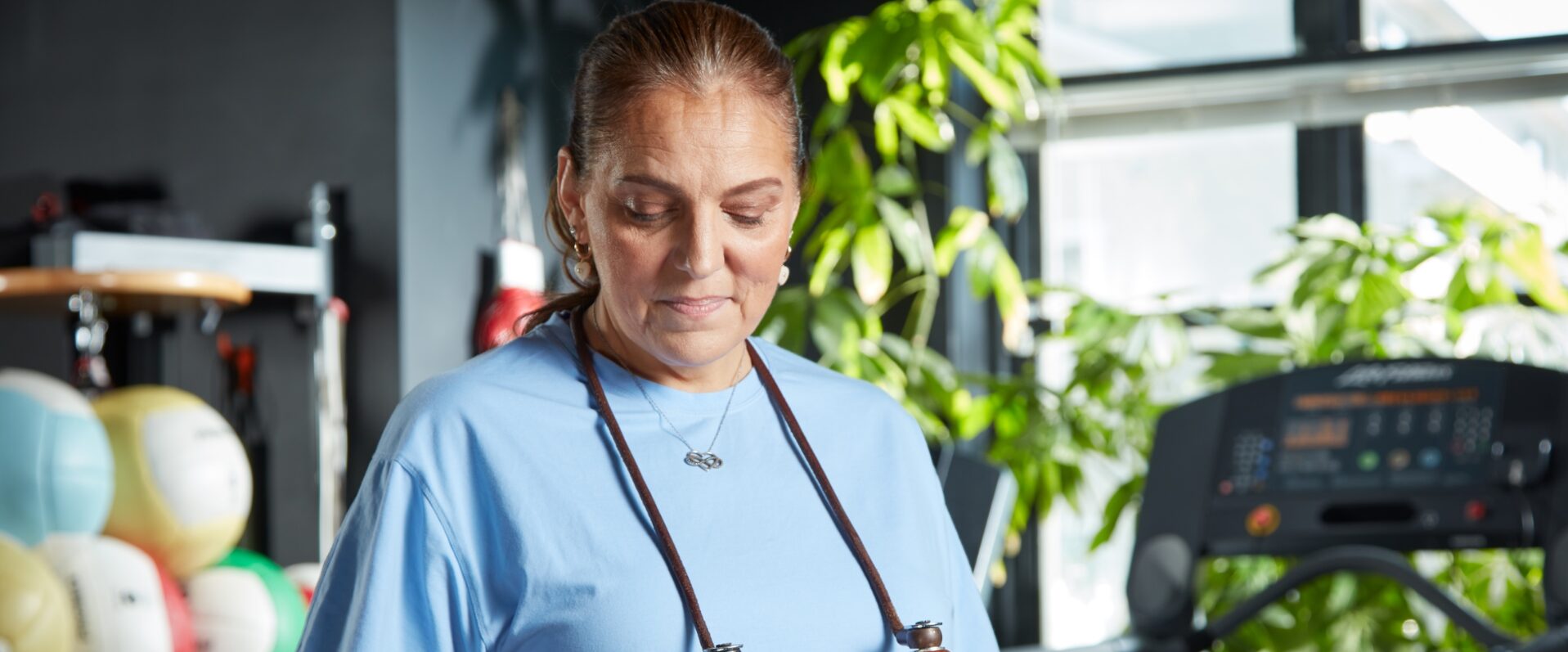 Jennifer Mayadas Dering exercising