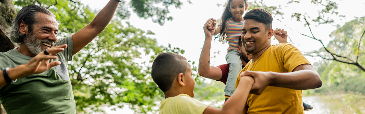 Family enjoying themselves together