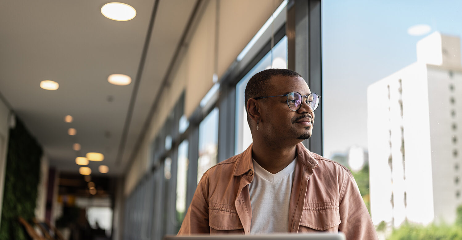 Businessman contemplating on the office